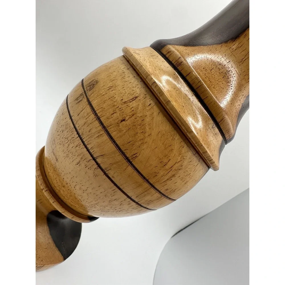 Vintage Multitone Solid Wood Hand Crafted Turned Footed‎ Bud Vase 6